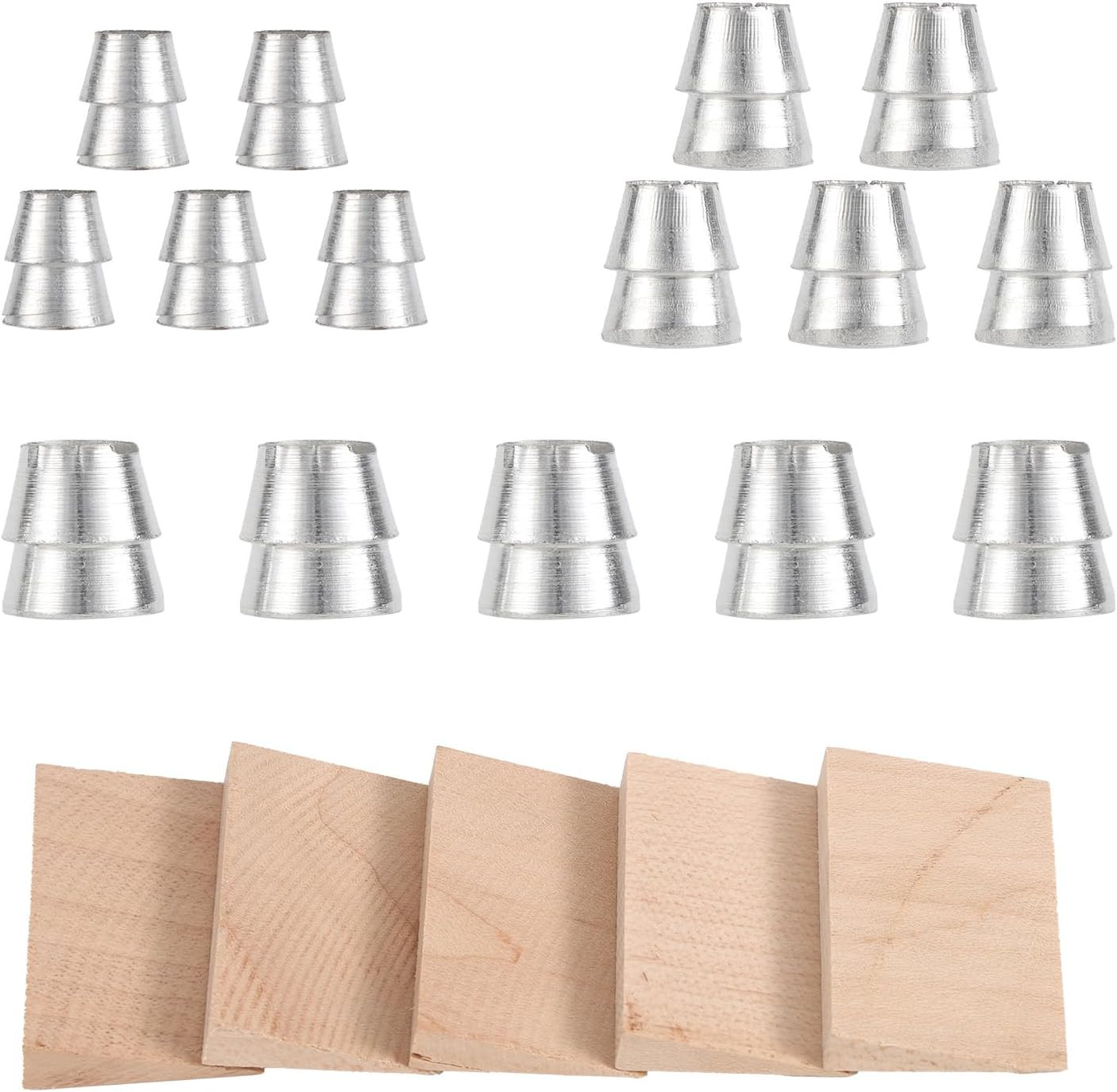 20Pcs Hammer Handle Repair Wedge Kit, 5 Wooden Wedges & 15 Steel Wedges for Axe