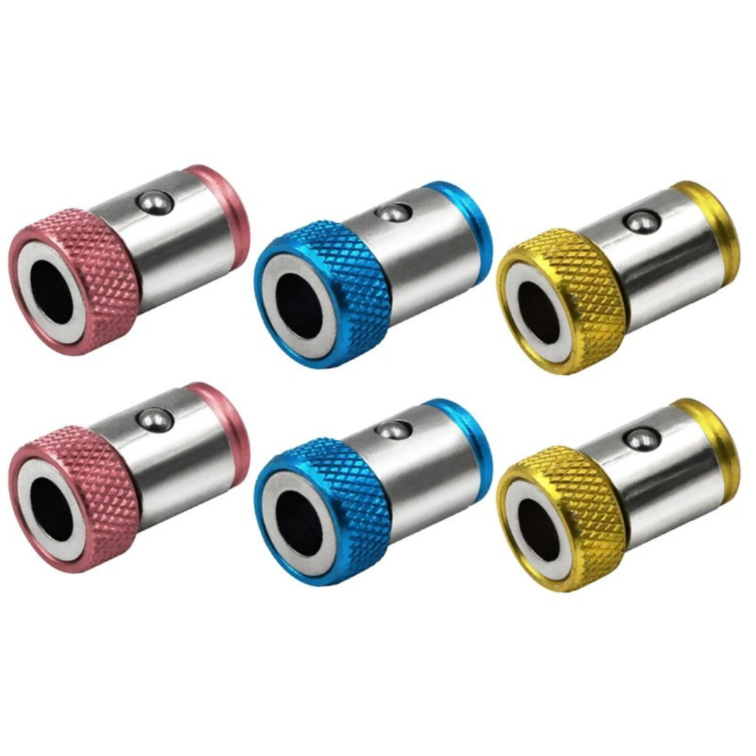 6 x Screwdriver Head Magnetic Ring Pivoting Bit Tip Screw Holder Magnetizer