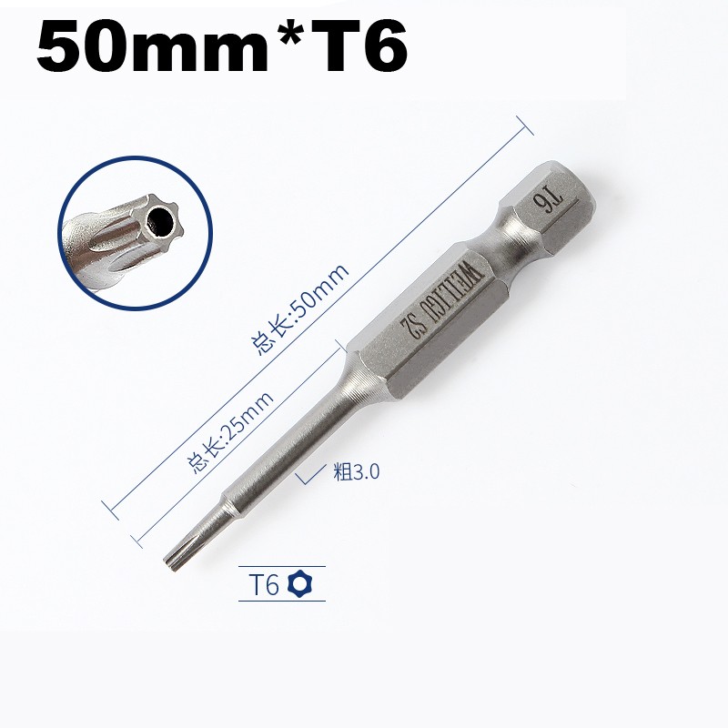 Torx Screwdriver Bits Hex Security Magnetic Head 1/4″ Hex Shank 50~200mm Length