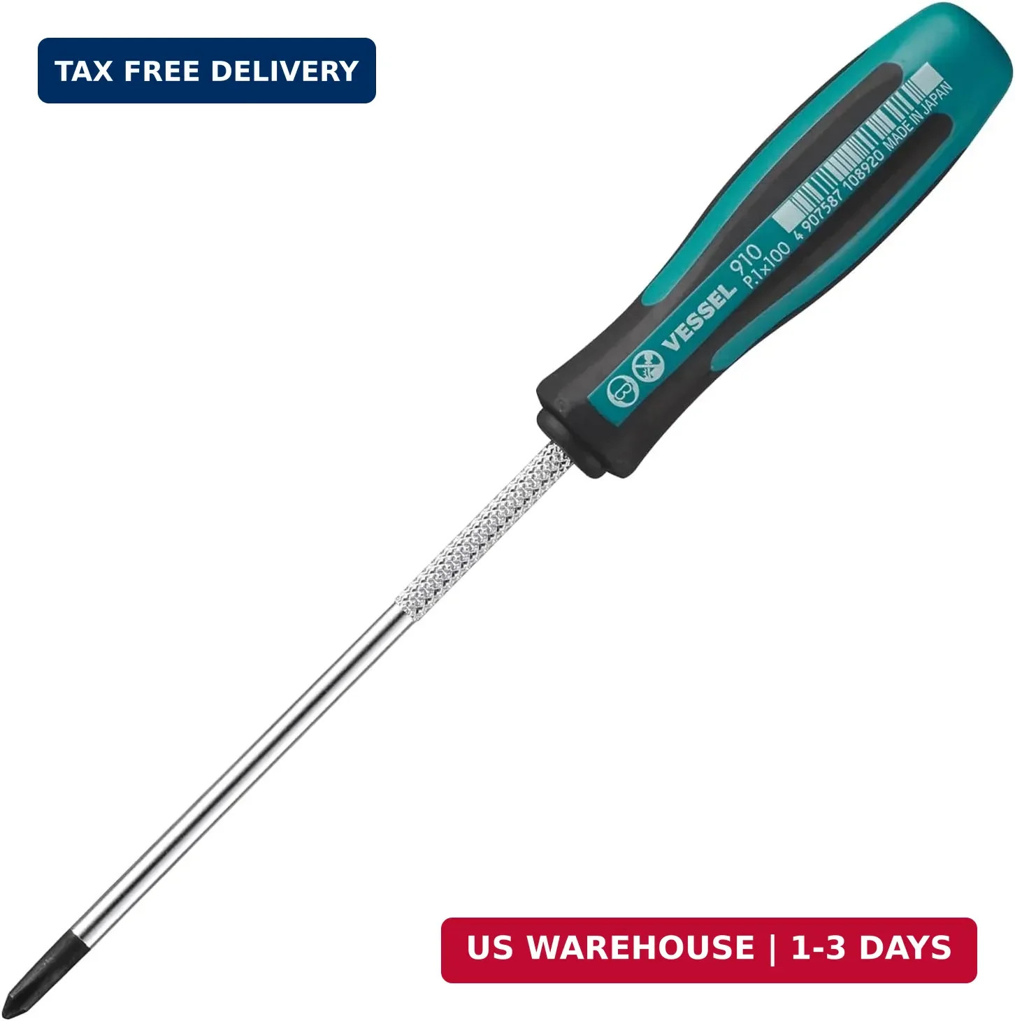 Vessel Megadora +1 x 100 JIS Screwdriver 910 Hand Tool
