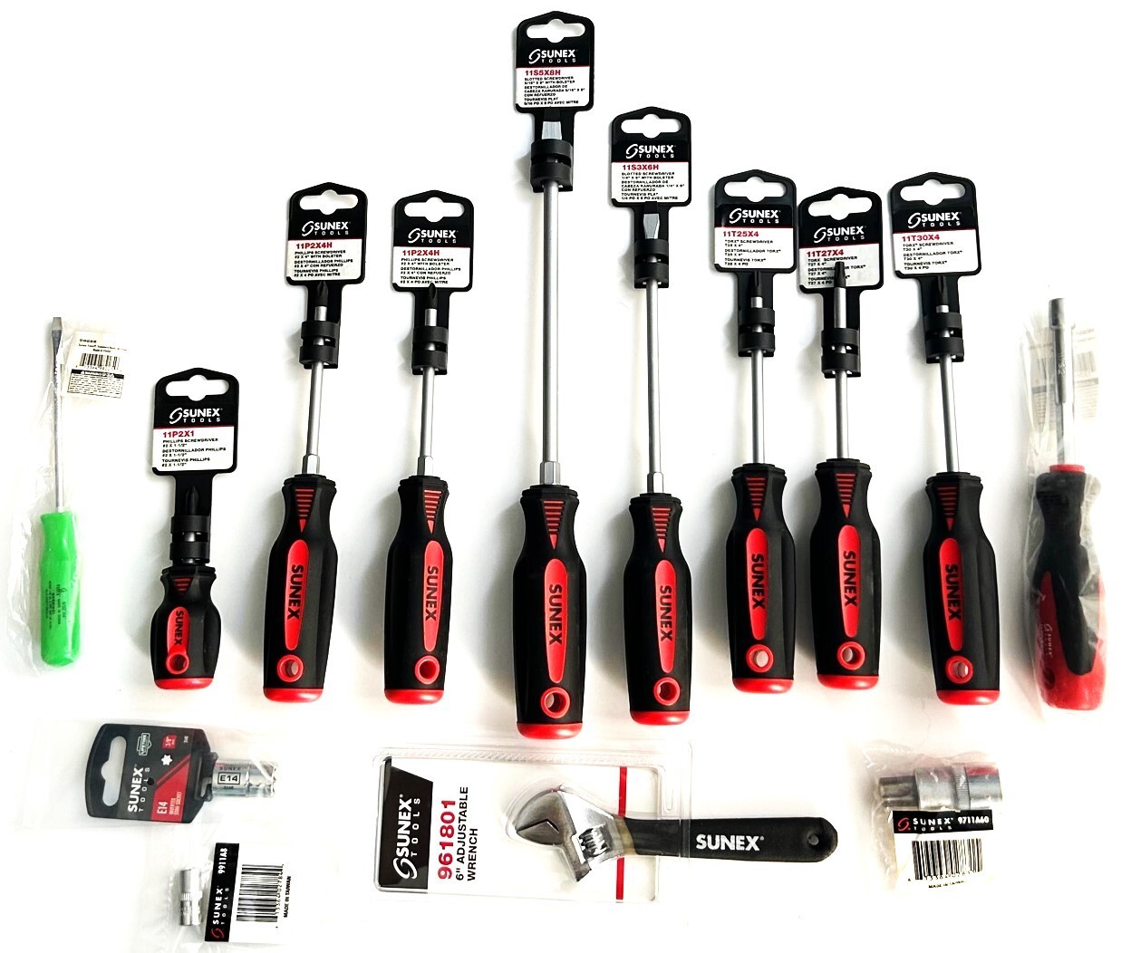 14pc SUNEX TOOLS SCREWDRIVER SET ASSORTMENT SOCKETS WRENCH PHILLIPS TORX SLOTTED