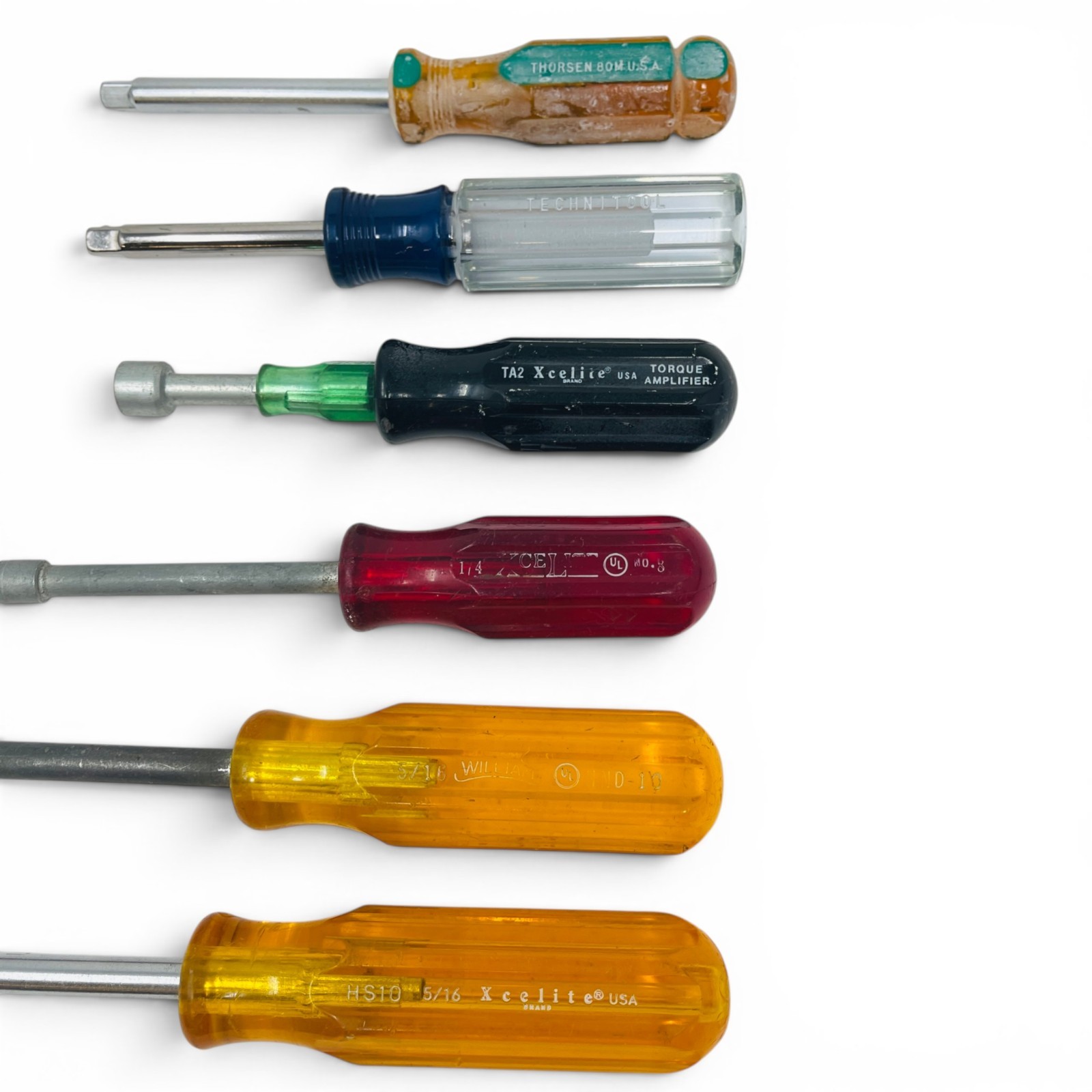 Xcelite Williams Thorsen Technitool USA Nut Driver Hand Tool Lot Set, 6 Pcs
