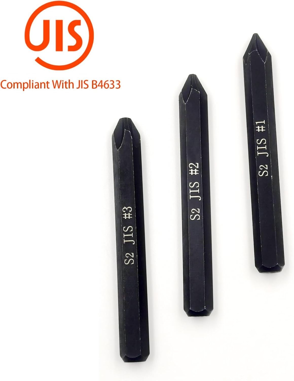 JIS B4633 Impact Screwdriver Bits For Impact Driver, 5/16″ Hex Shank, S2 Alloy S