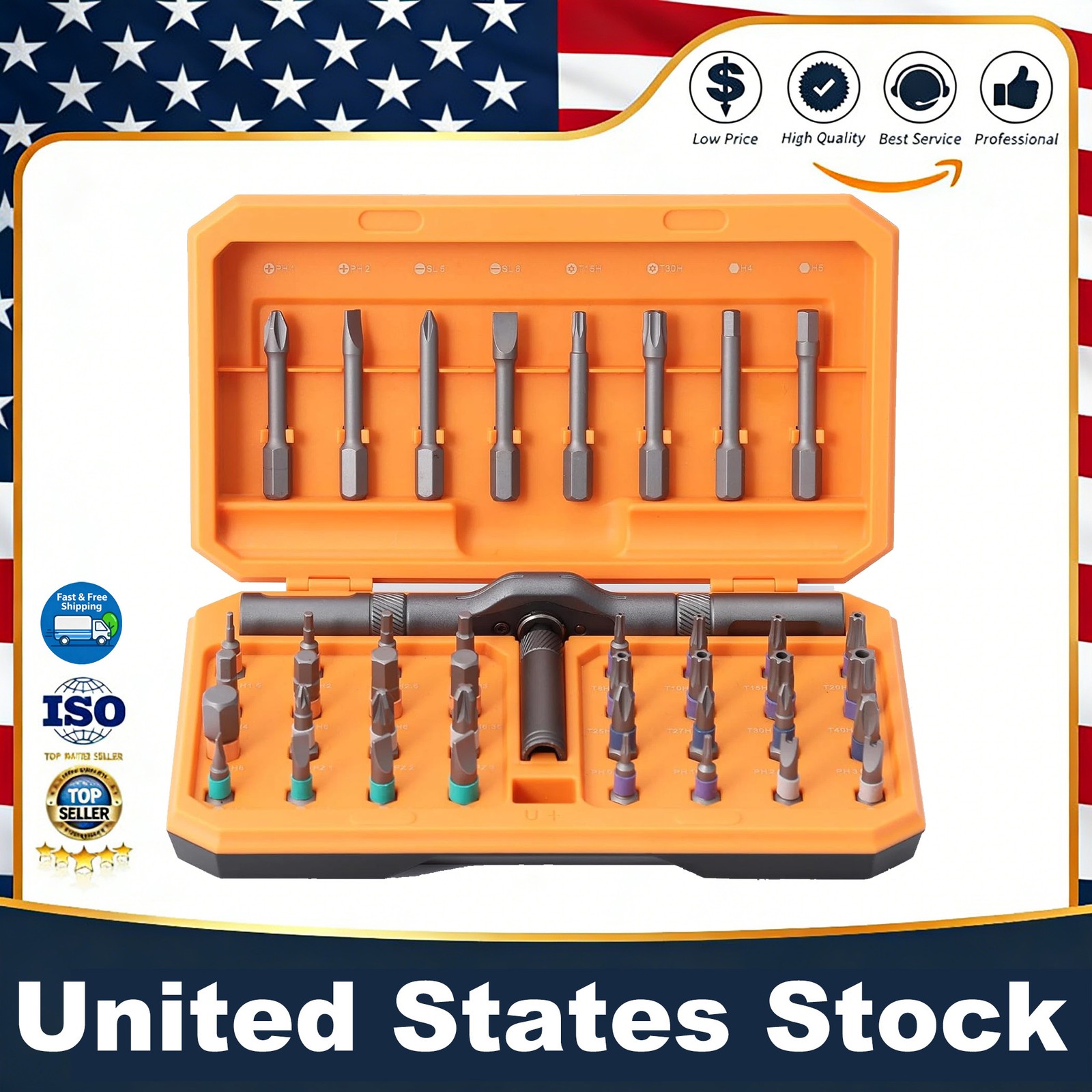 Upgraded 42 in 1 Magnetic Screwdriver Set,DIY Ratchet Handle Screwdriver Set