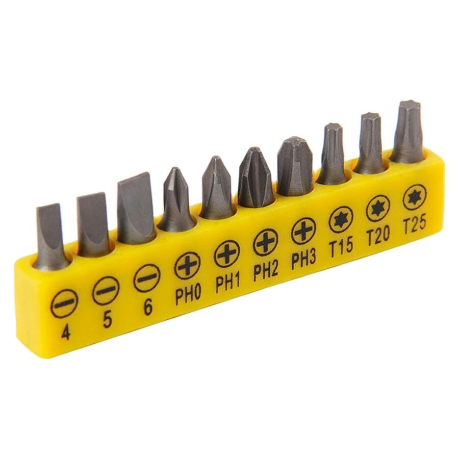 Ratcheting Right Angle Screwdriver Hex Drive 90 Degree Offset + 10PCS Bits Set