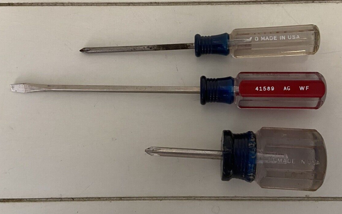 3 Craftsman Screwdrivers 2 Phillips 1 Flathead USA