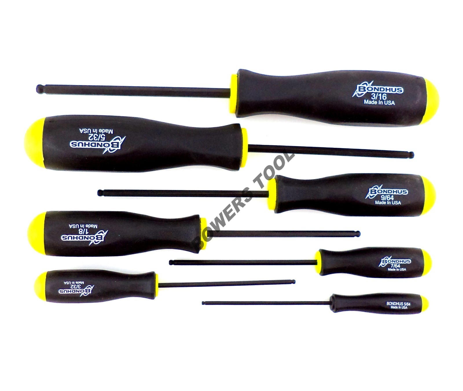 Bondhus 7pc Ball End Hex Screwdriver Set SAE Standard Inch MADE IN USA 10645