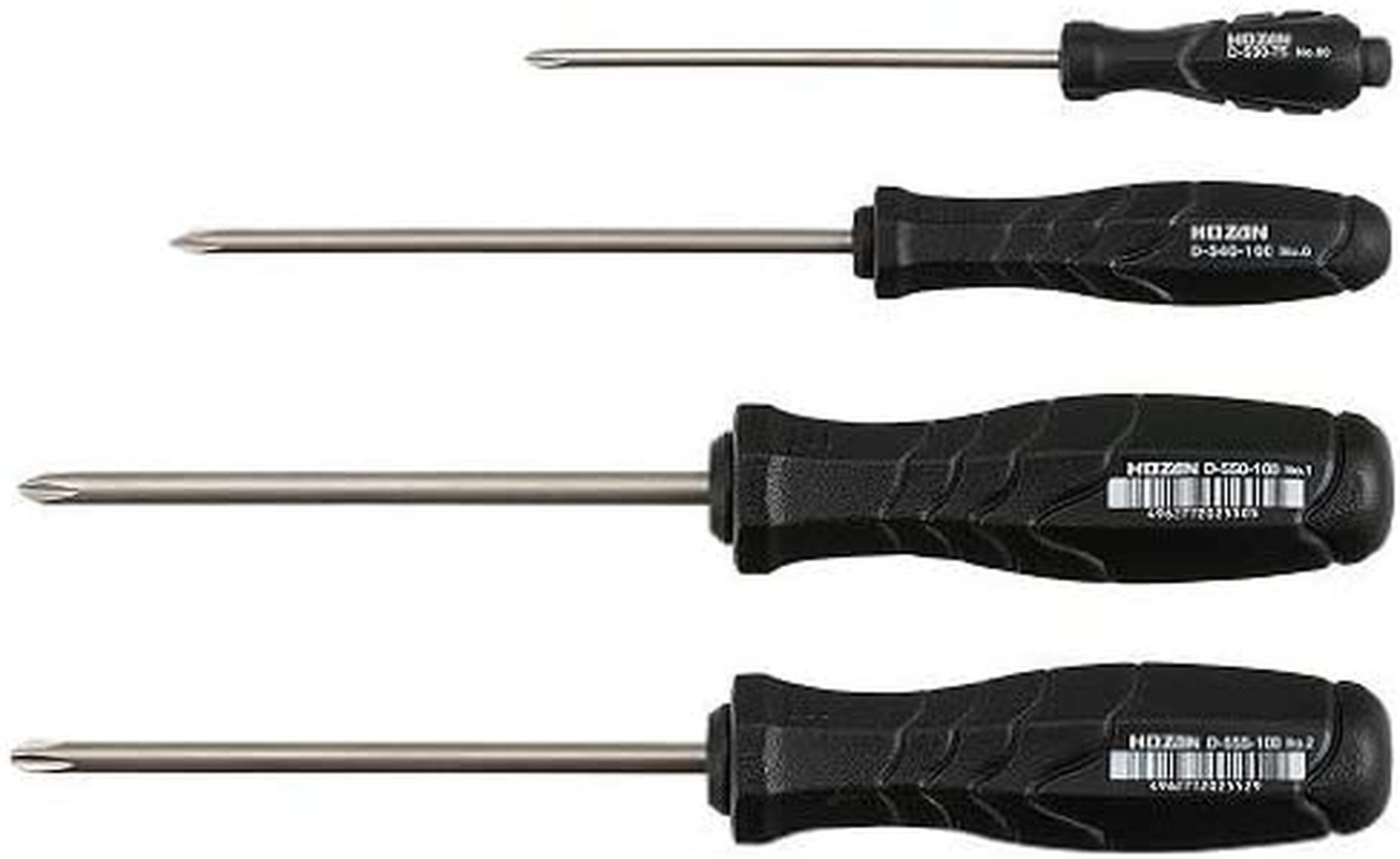 New 4 Screwdriver Set JIS 3Rd. Gen. Made in Japan Heavy Duty Black