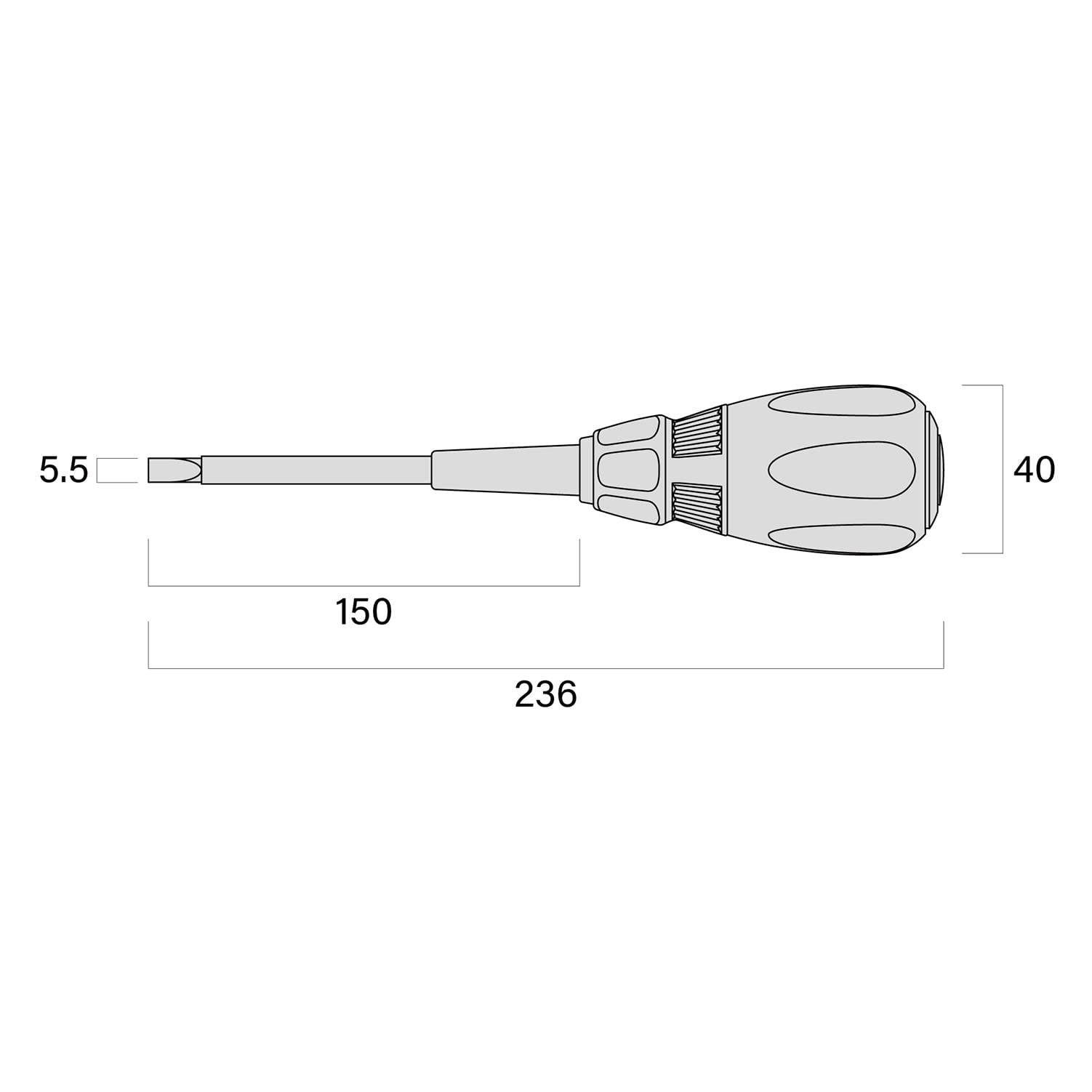 FUJIYA KUROKIN 556D-BG -5.5×150 Electrician Driver For Professionals
