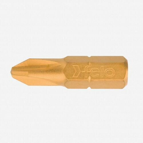 Felo 10317 Phillips #2 Titanium-Nitride Bit x 1″ on 1/4″ Stock