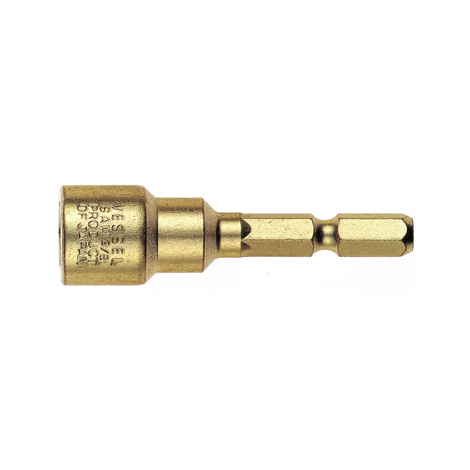 VESSEL GSAM8055 Gold Nut Setter 8mm 5/16″ x 55mm Magnetic 1/4″ Hex Shank