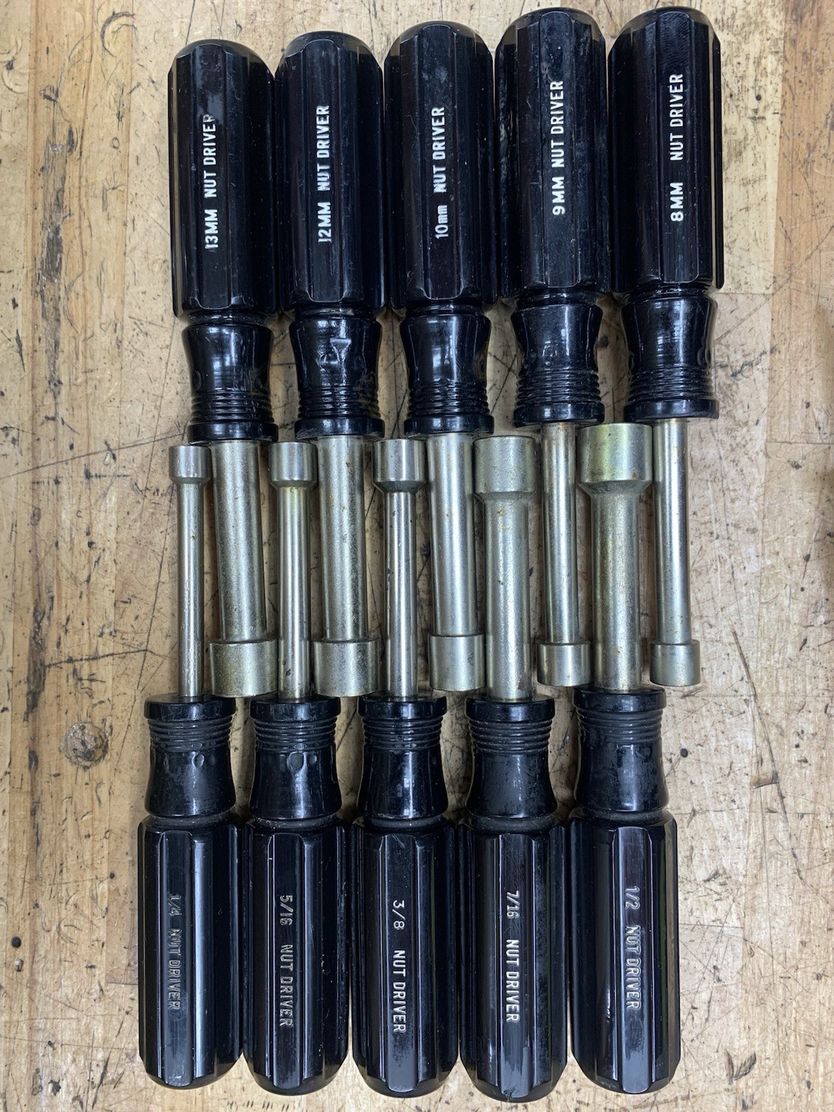19pc 1984 Chrysler Gold Tool Award MTSC Screwdrivers, Nut Drivers USA