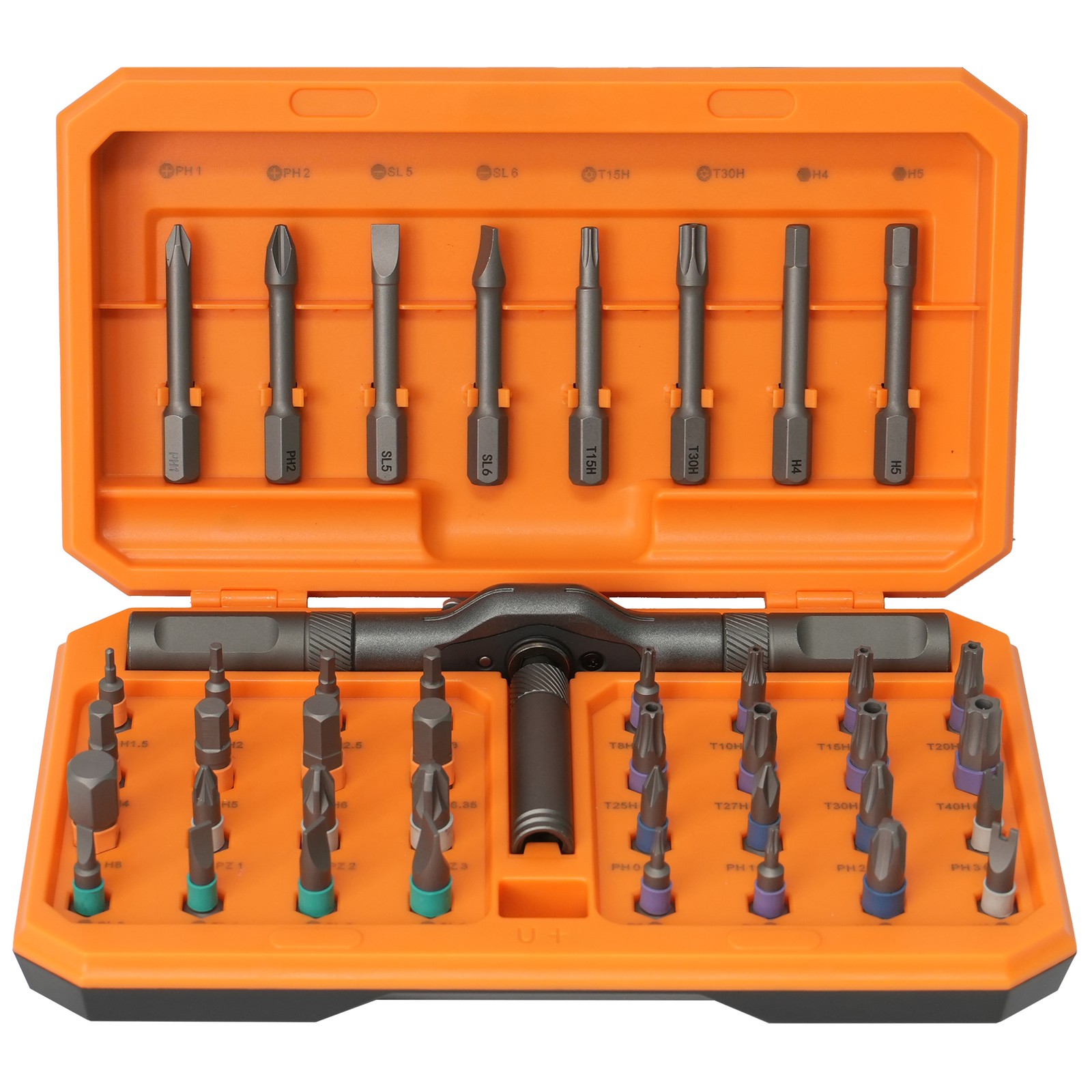 42PCS T-Shaped Ratchet Screwdriver Kit with Detachable Handle Tool Storage Case