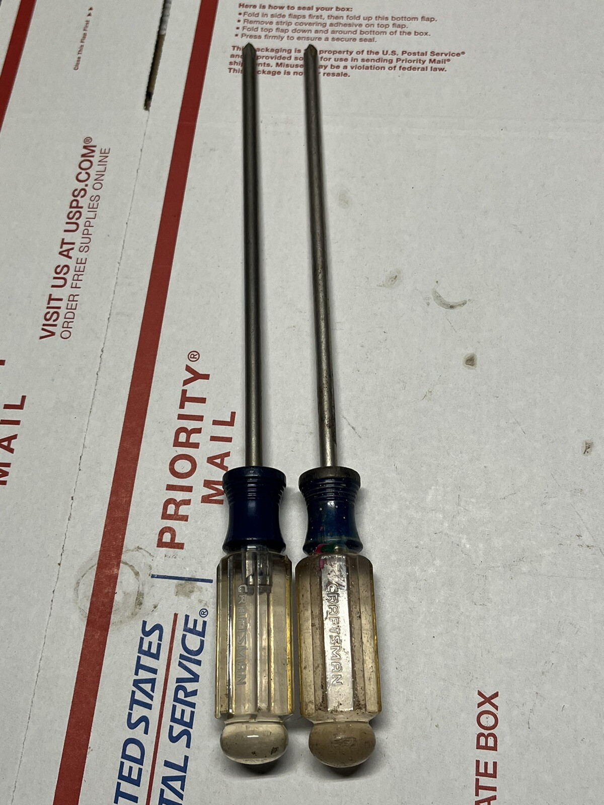 (2) Craftsman #2 P2 Phillips Screwdriver 41296 X WF Clear Ball End USA