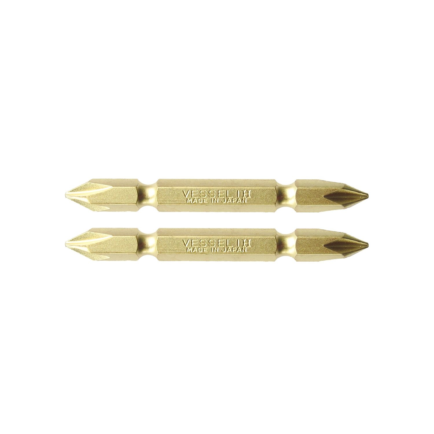VESSEL GM141065 Gold Double-Ended Bit +1x65mm 2pcs Magnetic Screwdriver Bit