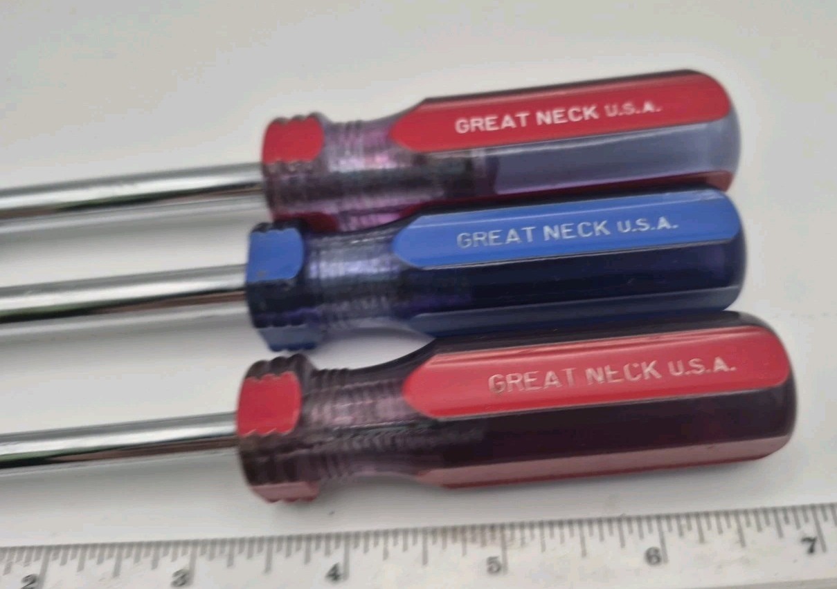 Vintage Great Neck 3pc Nut Driver Set SAE