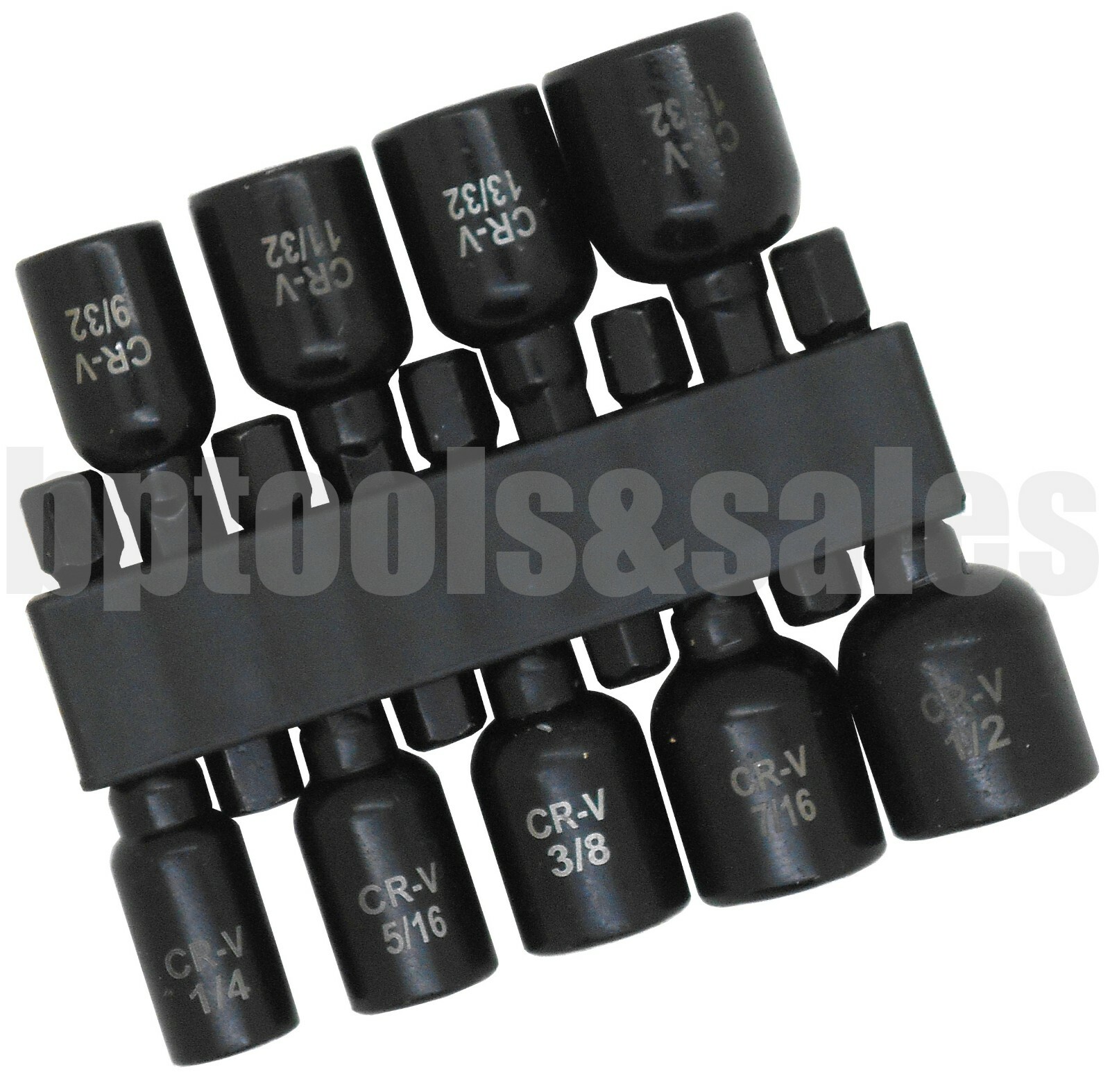 9pc Magnetic Nut Driver Bit Setter 1/4″ Hex Shank Quick Change (SAE) CR-V Steel