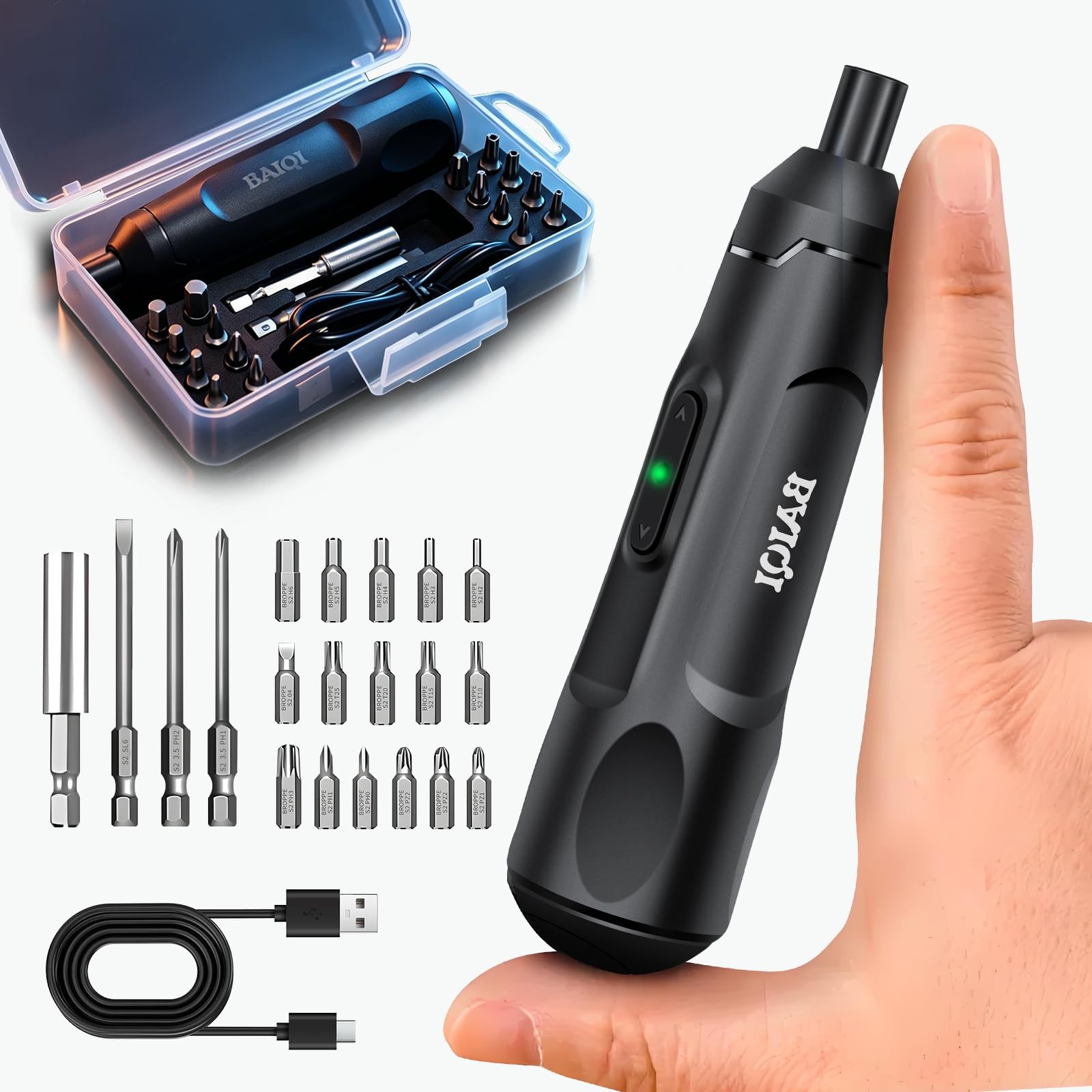 Mini Screwdriver Set,3.7V 800 MAH USB-Rechargeable Cordless Rotary Tool With …