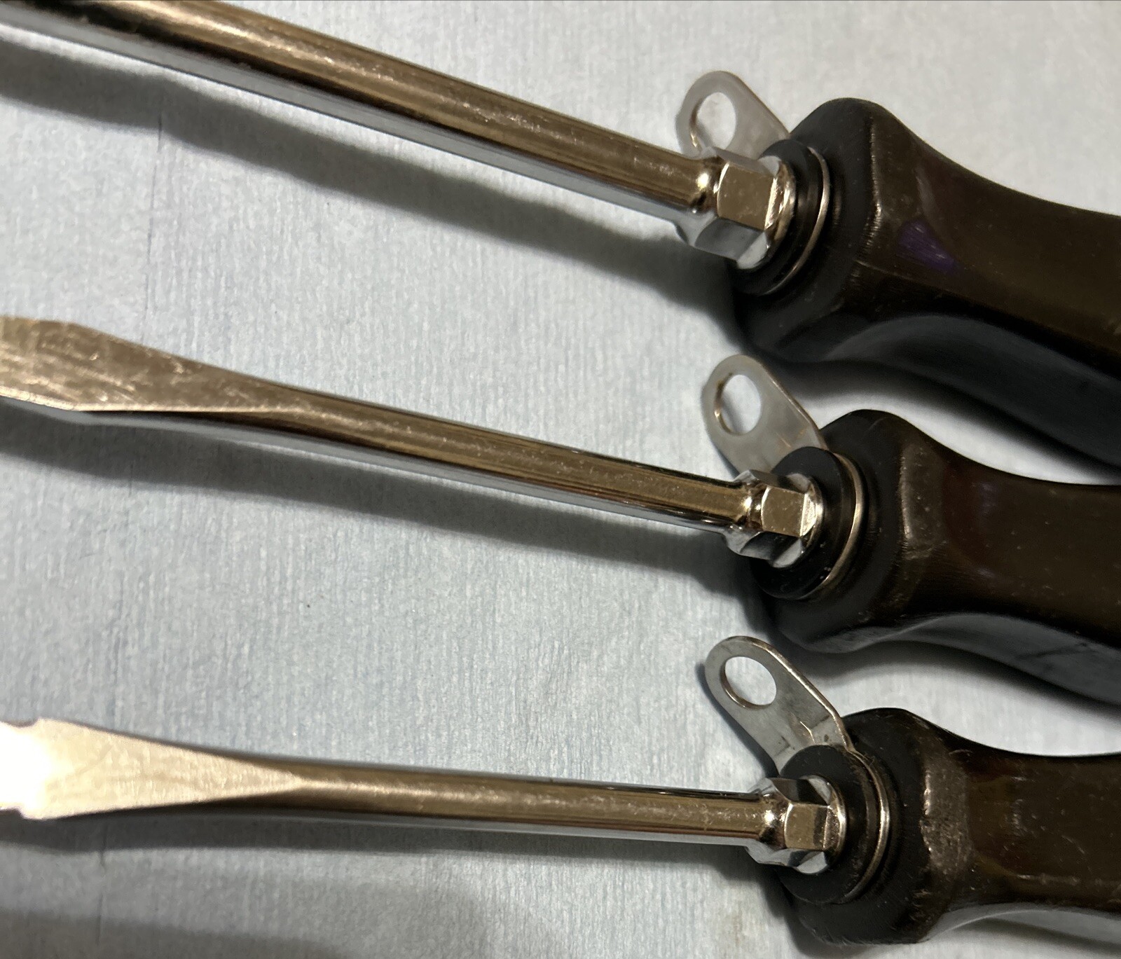 Williams 3pc Screwdrivers SDR-24 & SDR-26 Black Hard Handle USA A Snap On Brand