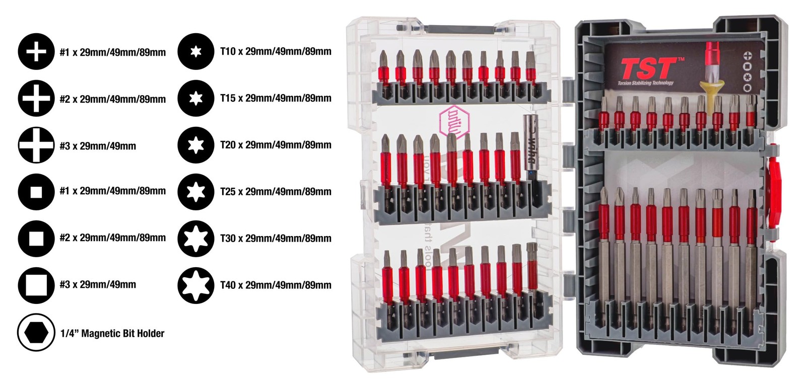 Wiha 76885 50 Piece MaxxTor Impact Bit Set Variety Pack, Multi