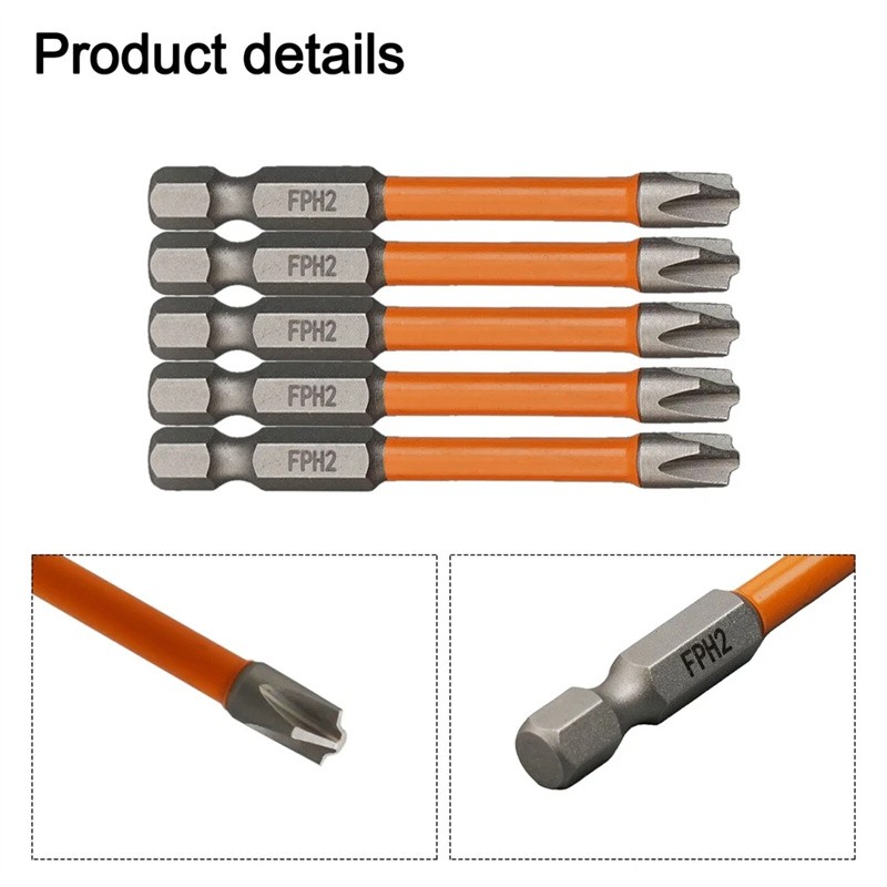 5PC FPH2 Impact Screwdriver Bit Set-S2 Steel 65mm & 110mm Slotted Heads 2025 NEW