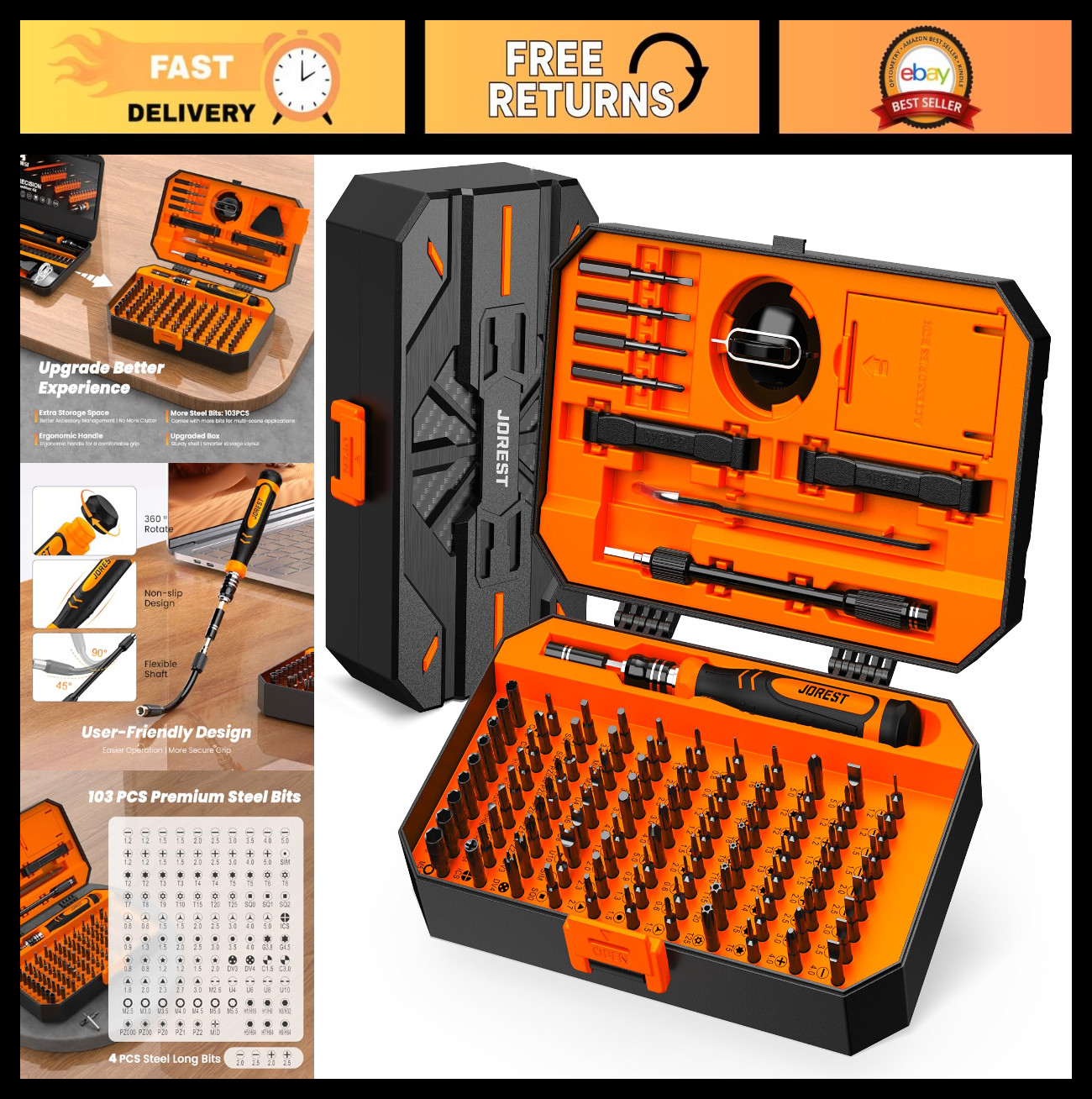 115-in-1 Precision Screwdriver Set – Magnetic Repair Tool Kit for PC, Laptop, iP