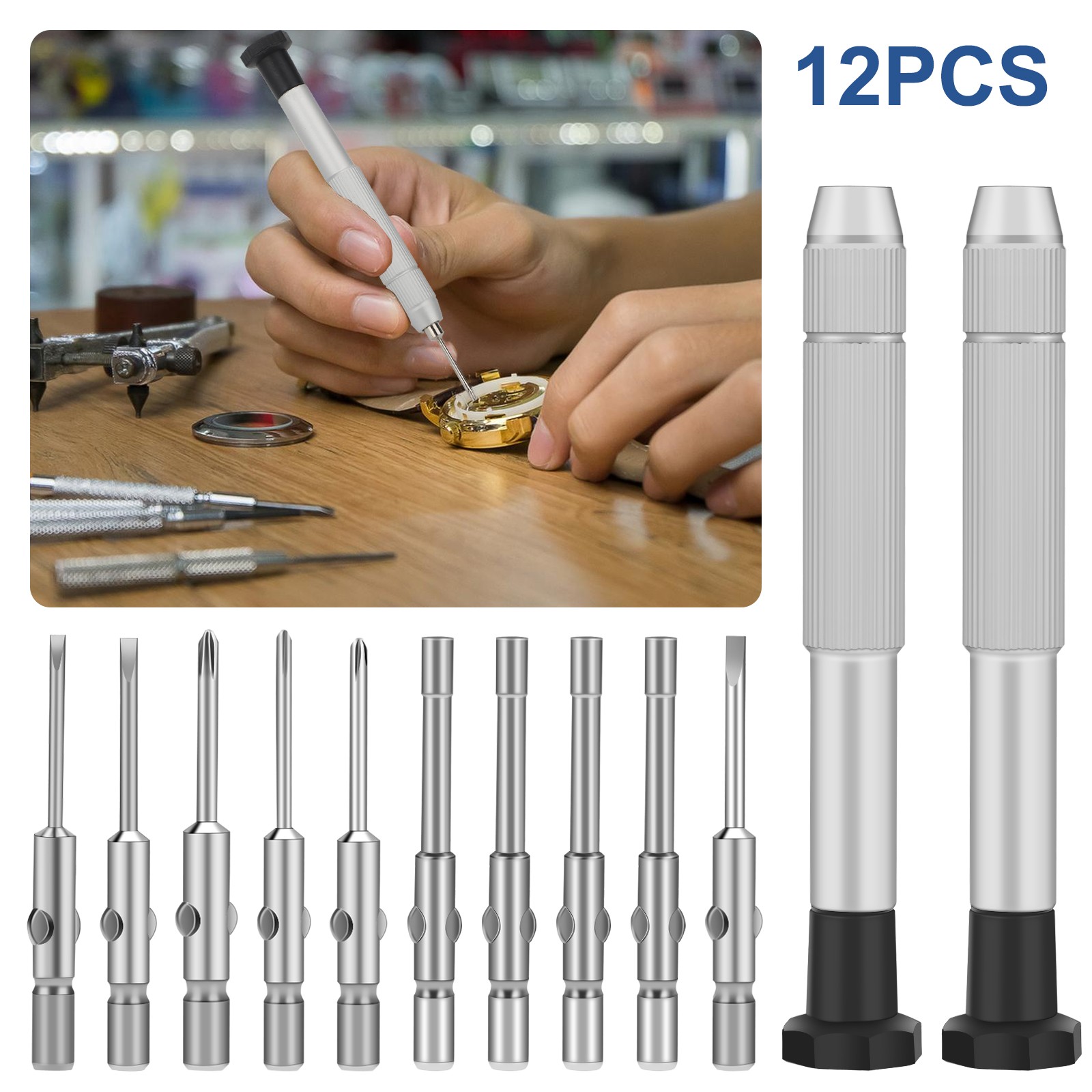 1 Set Portable Multi-Use Precision Screwdriver Kit for Watch Glasses Repair Tool