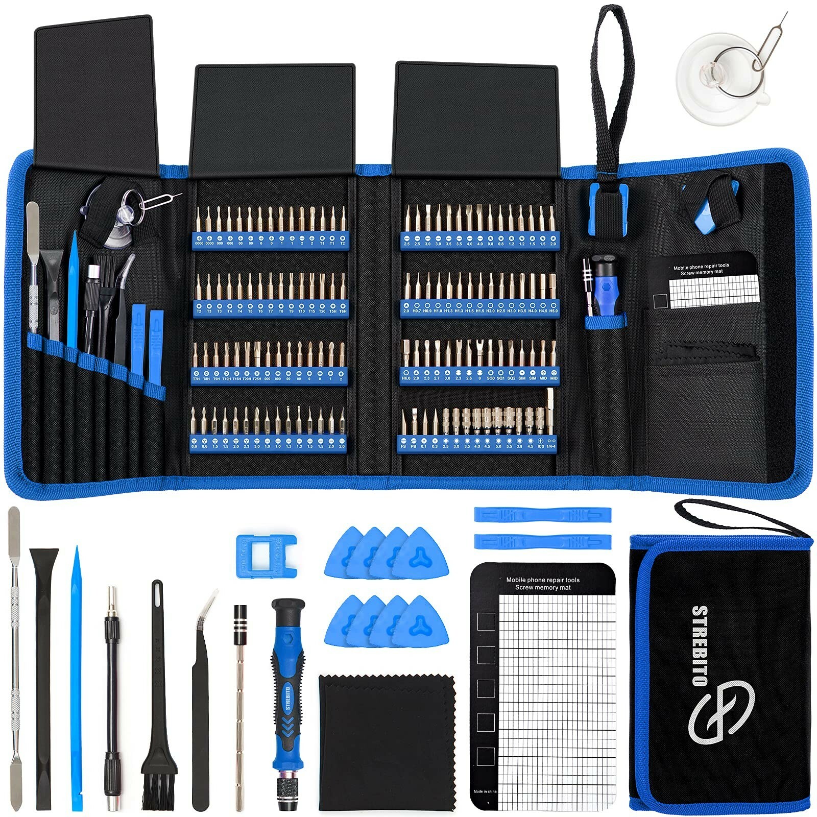 STREBITO Electronics Precision Screwdriver Sets 142-Piece with 120 Bits Magne…