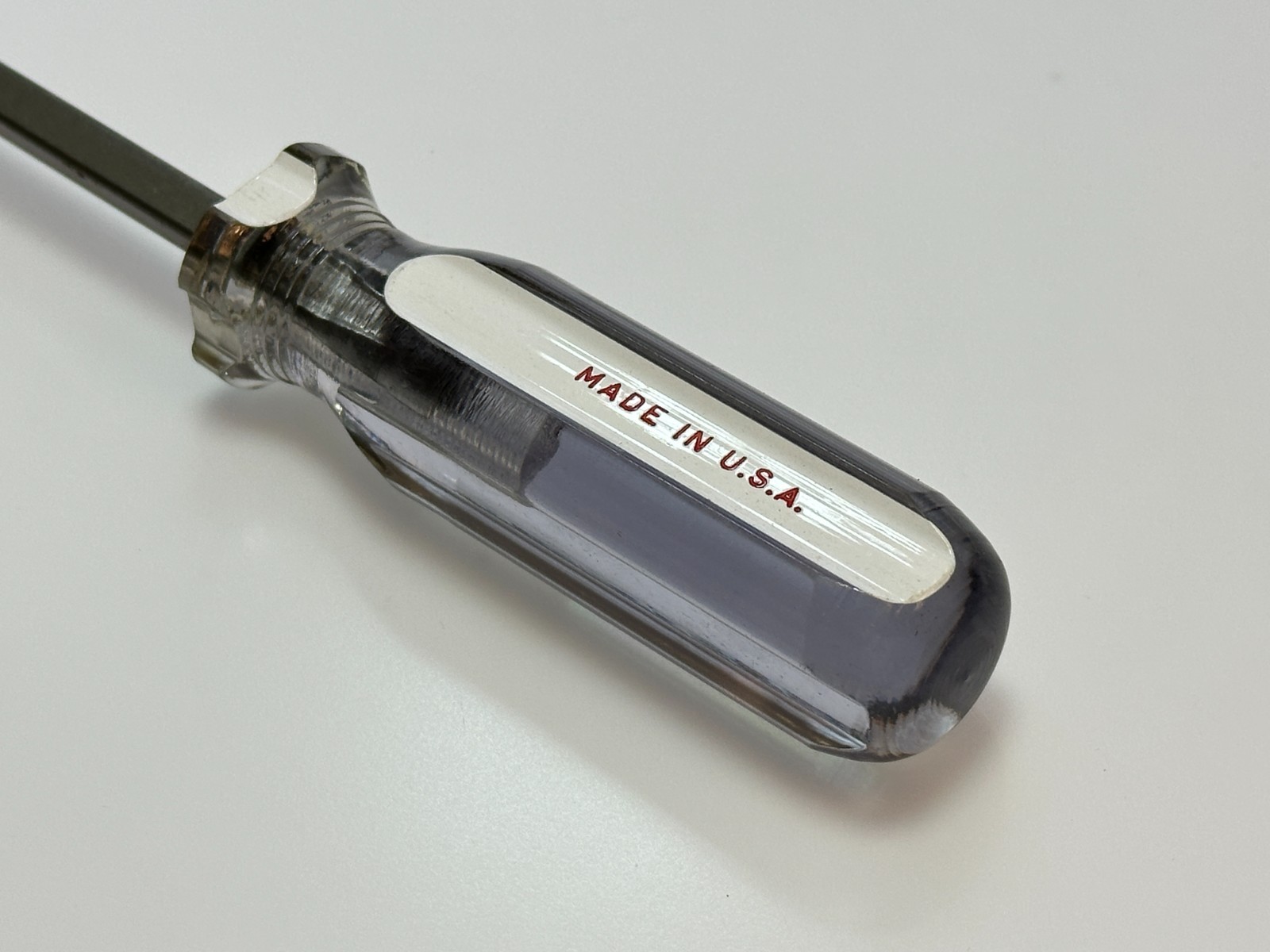 Armstrong Tools USA 66-207 NOS RARE White/Clear Handle Flat Slotted Screwdriver