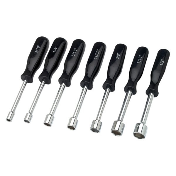 Performance Tool Project Pro 7-piece 3/16″ to 1/2″ Dipped Handle Nut Driver Set