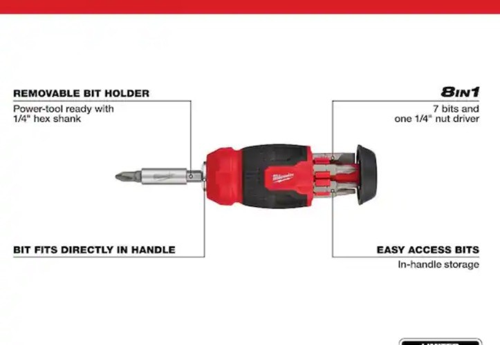 Milwaukee 14-in-1 Ratcheting and 8-in-1 Compact Multi-Bit Screwdriver 48-22-2906