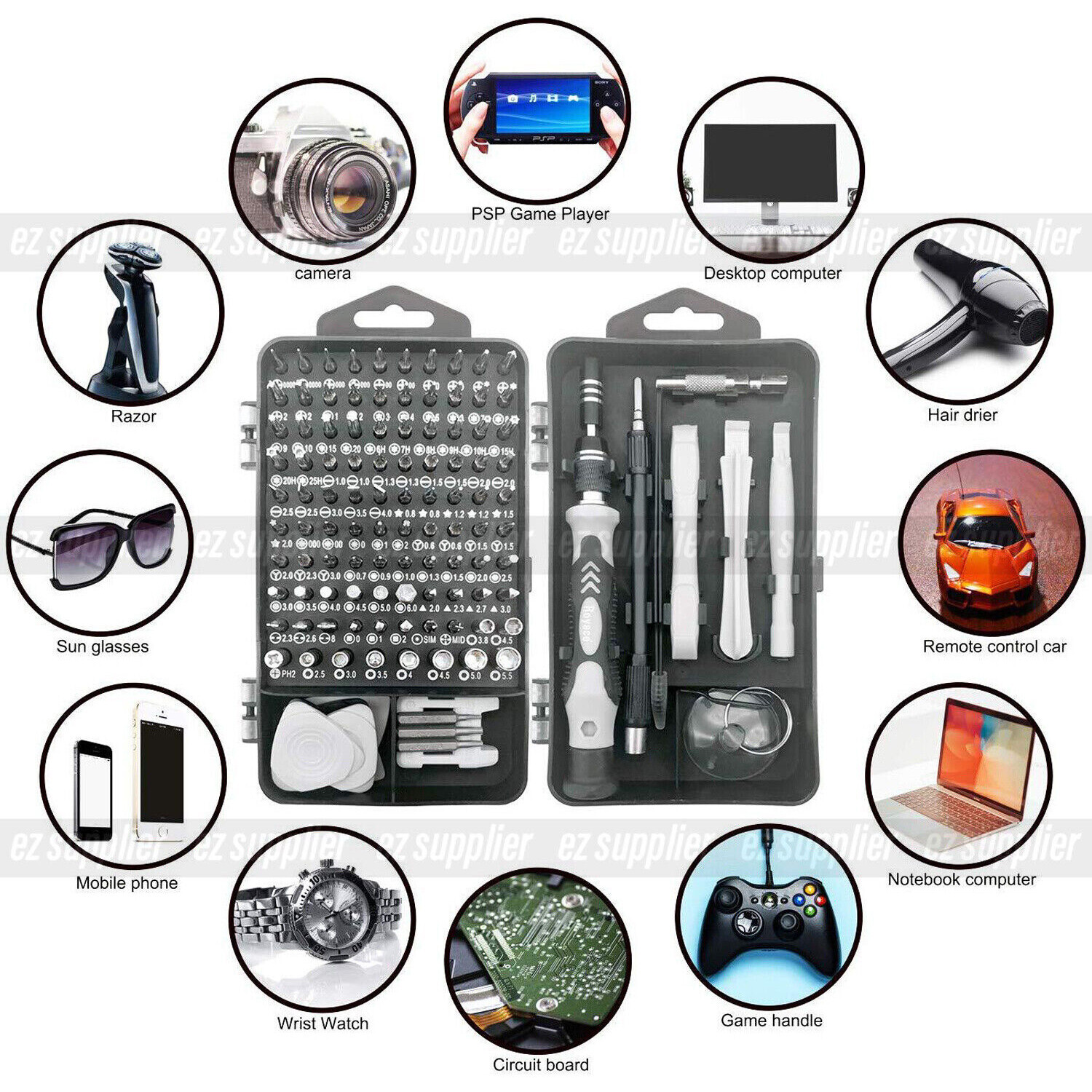 122 in 1 Precision Magnetic Screwdriver Set Computer Repair Kit with Case Black