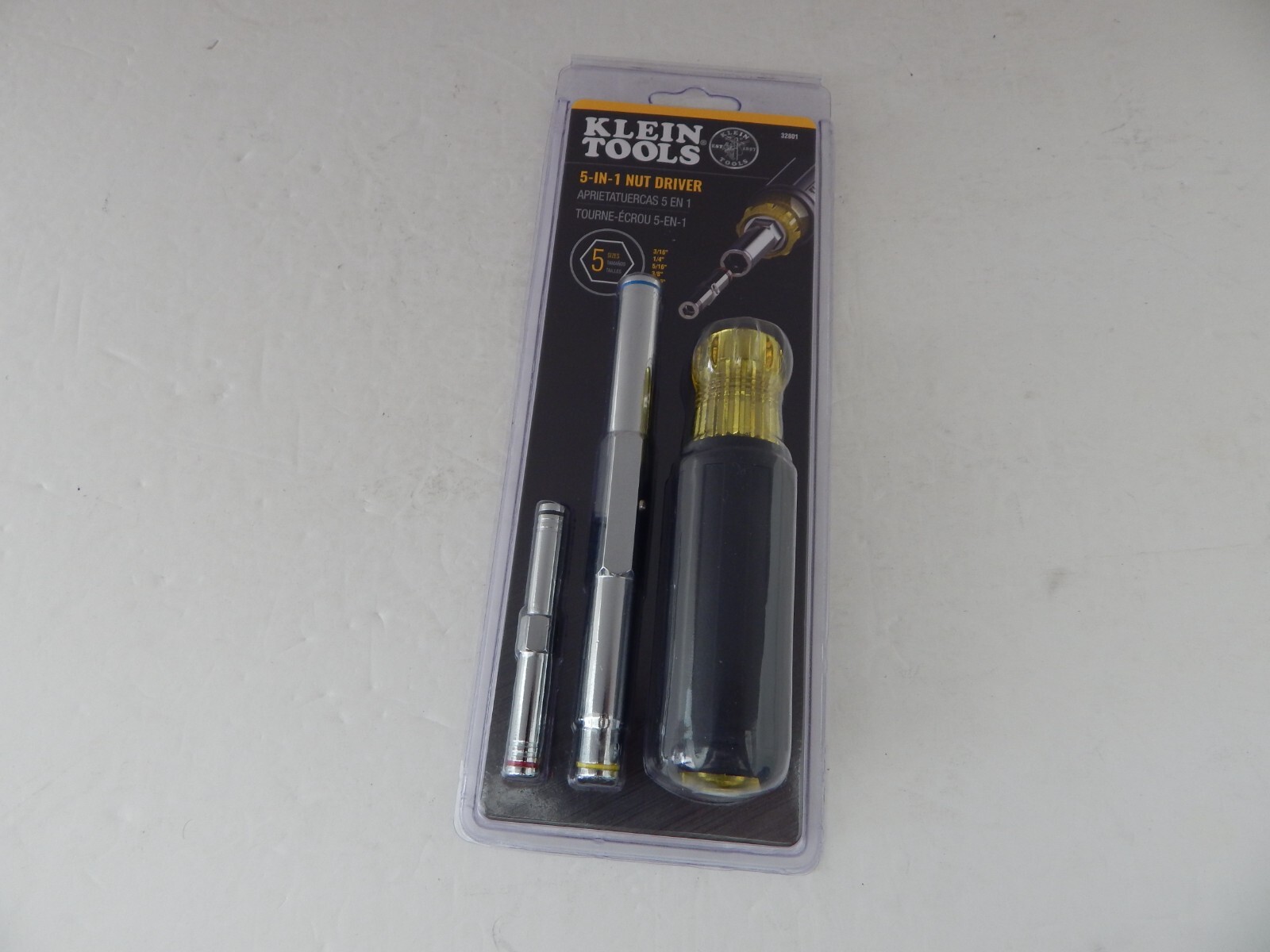 Klein Tools 32801 5-In-1 Heavy Duty Multi-Bit Nut Driver New