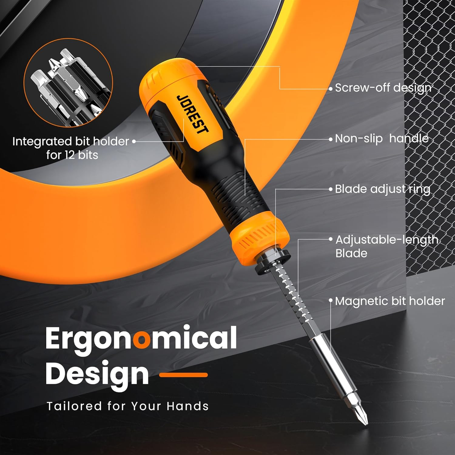 25 in 1 Magnetic Multibit Screwdriver Set with Extension Pole