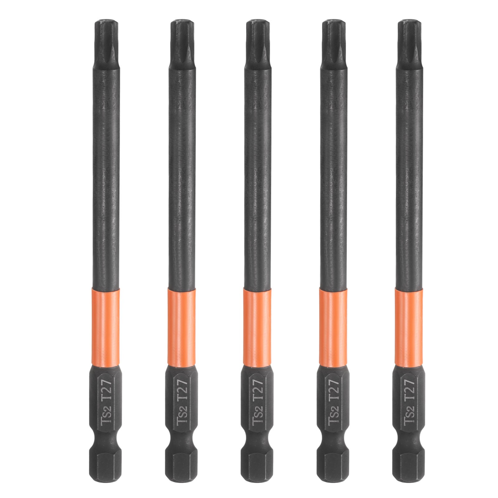 5pcs T27 Torx Head Screwdriver Bit 4″ Long 1/4″ Hex Shank Magnetic Screw Driver
