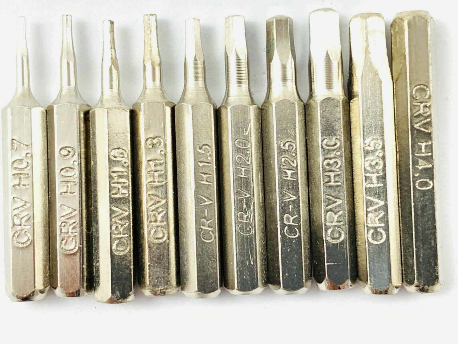 Hex Bit Set H0.7,H0.9,H1.0 H1.3,H1.5,H2.0,H2.5,H3.0,H3.5,H4.0 4mm bits torx 10PC
