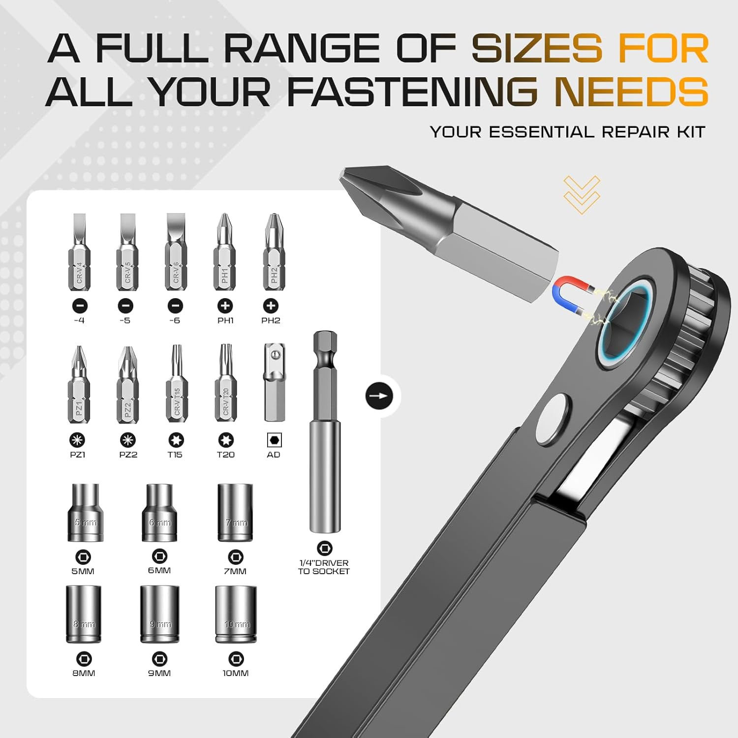90° Ratcheting Screwdriver – Compact Tool for Tight Spaces & EDC Gear