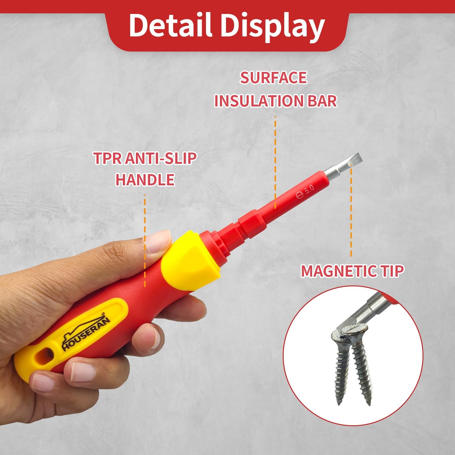 HOUSERAN 26pc Insulated Screwdriver Set 1000V Magnetic Electrician Tool Kit